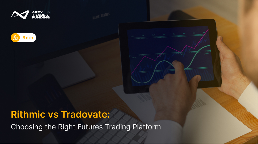 Blog header image - Rithmic vs Tradovate_